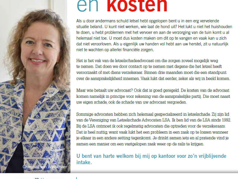 Letselschade advocaat Geertruid van Wassenaer in tijdschrift Haarlem Bruist